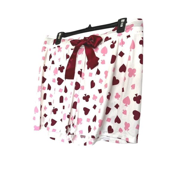 Wildfox Intimates Womens Red White Hearts Soft Shorty Pajamas 2 Pc Set Sz XL New - Picture 6 of 14